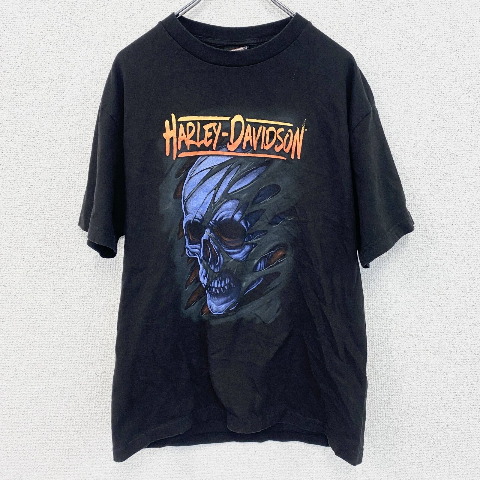 HARLEY DAVIDSON　ハーレーダビッドソン　半袖両面プリントTシャツ　黒　ブラック　Lサイズ