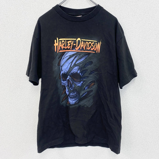 HARLEY DAVIDSON　ハーレーダビッドソン　半袖両面プリントTシャツ　黒　ブラック　Lサイズ