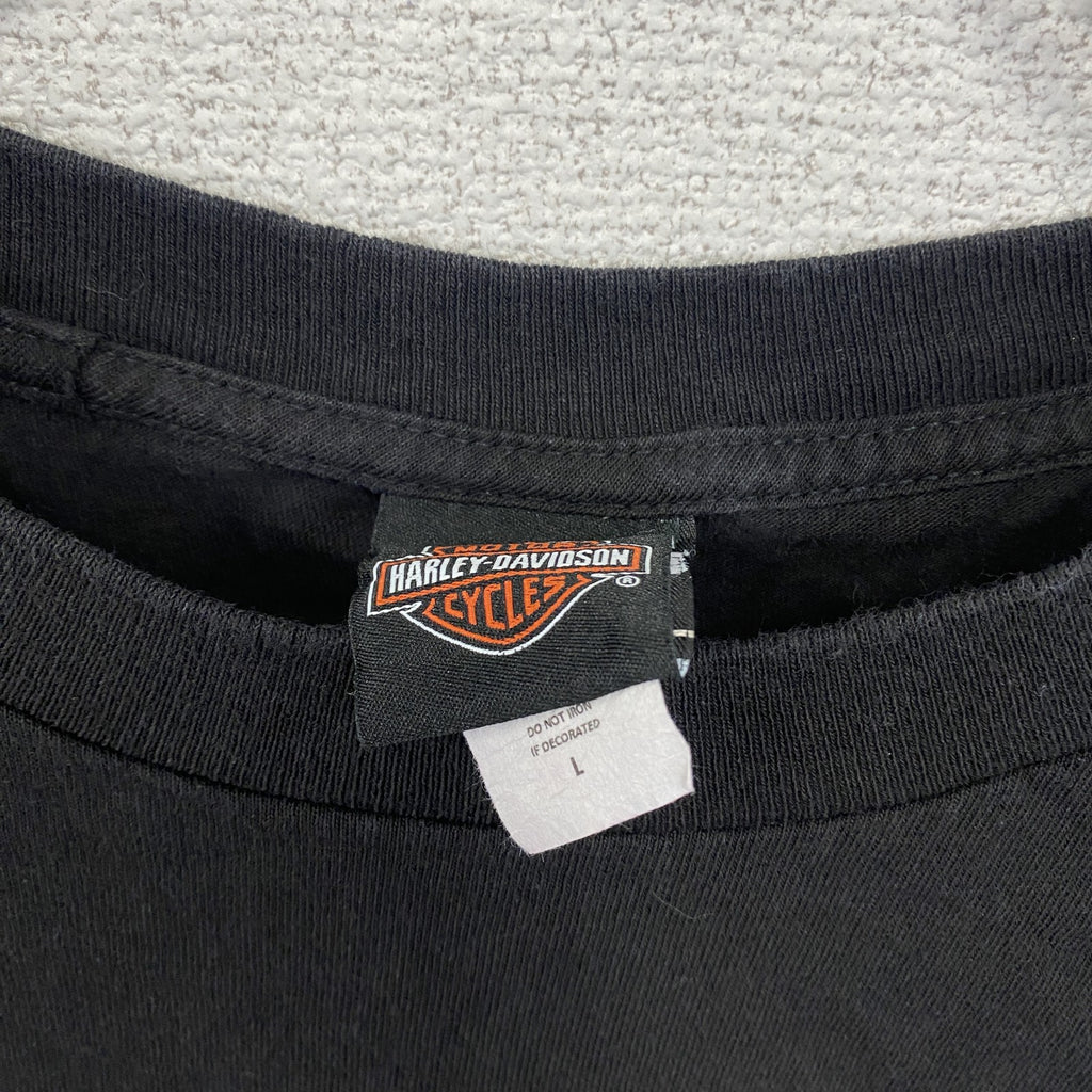 HARLEY DAVIDSON　ハーレーダビッドソン　半袖両面プリントTシャツ　黒　ブラック　Lサイズ