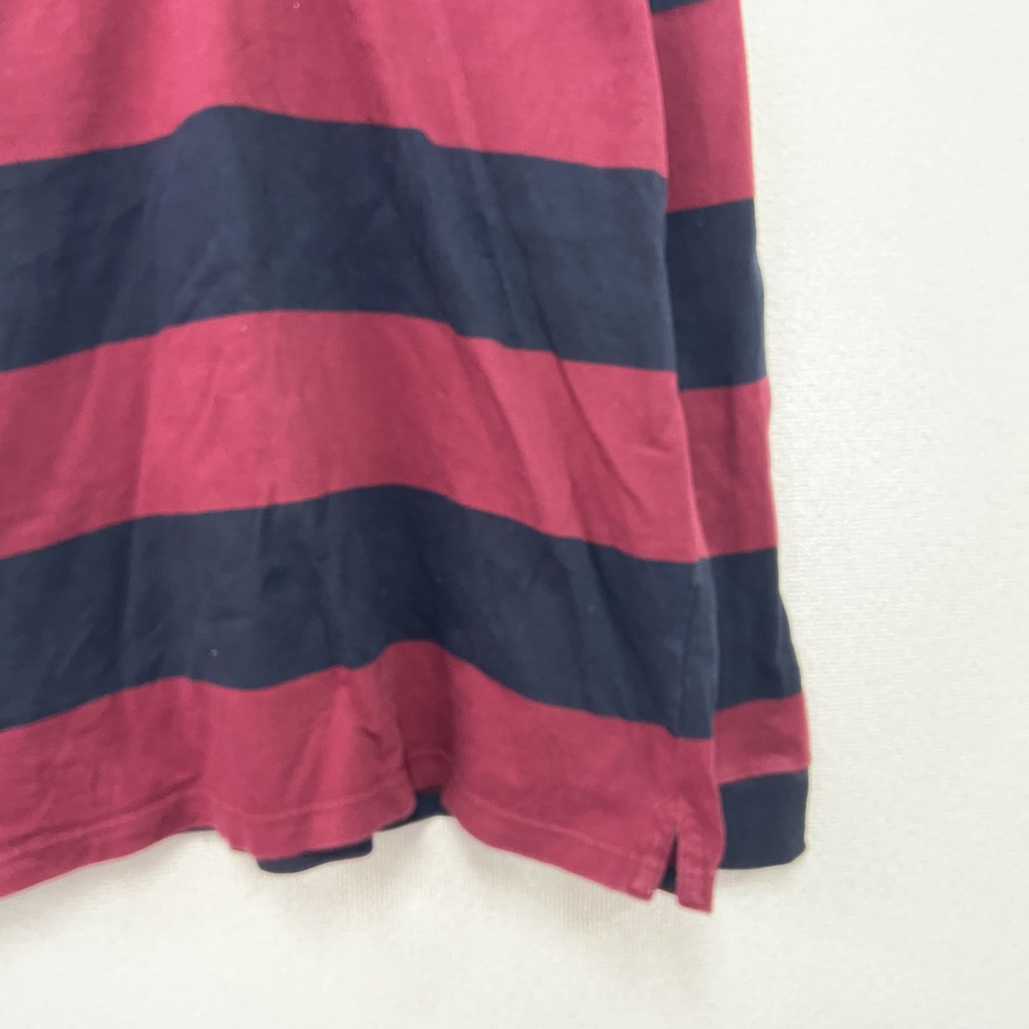 Canterbury　カンタベリー　ラガーシャツ　長袖ポロシャツ　ボーダー　エンジ　紺　ネイビー　3XLサイズ