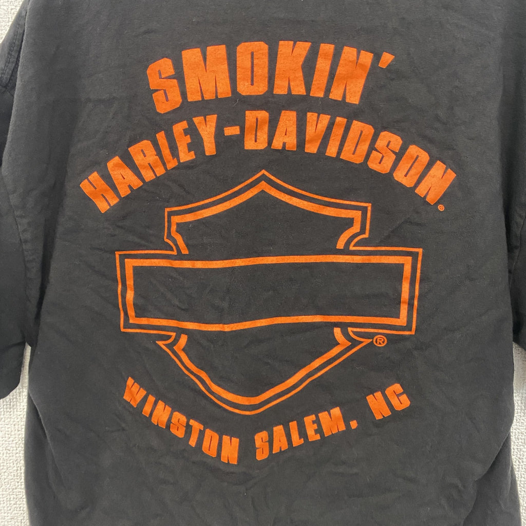 HARLEY DAVIDSON　ハーレーダビッドソン　半袖両面プリントTシャツ　黒　ブラック　Lサイズ