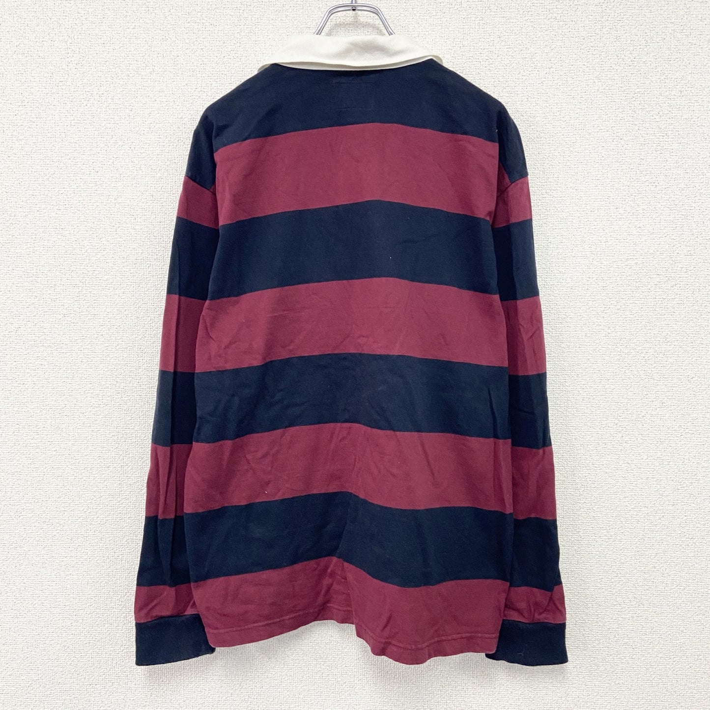 Canterbury　カンタベリー　ラガーシャツ　長袖ポロシャツ　ボーダー　エンジ　紺　ネイビー　3XLサイズ