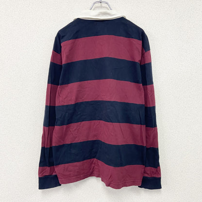 Canterbury　カンタベリー　ラガーシャツ　長袖ポロシャツ　ボーダー　エンジ　紺　ネイビー　3XLサイズ
