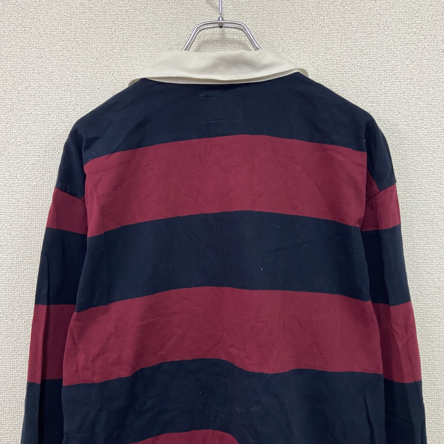 Canterbury　カンタベリー　ラガーシャツ　長袖ポロシャツ　ボーダー　エンジ　紺　ネイビー　3XLサイズ