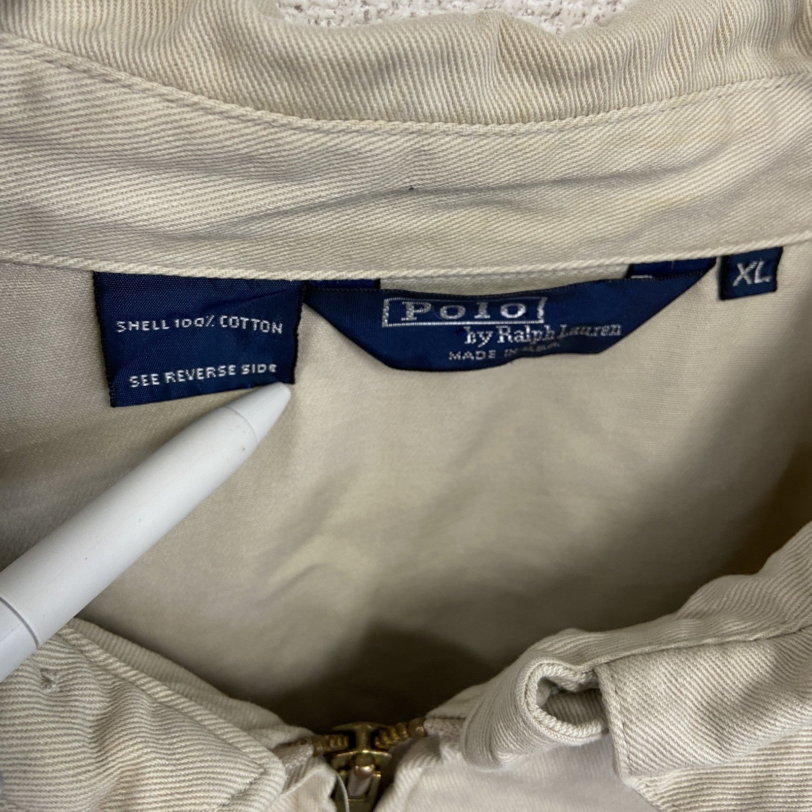 Polo by Ralph Lauren　ポロバイラルフローレン　フルジップブルゾン　オフホワイト　XLサイズ