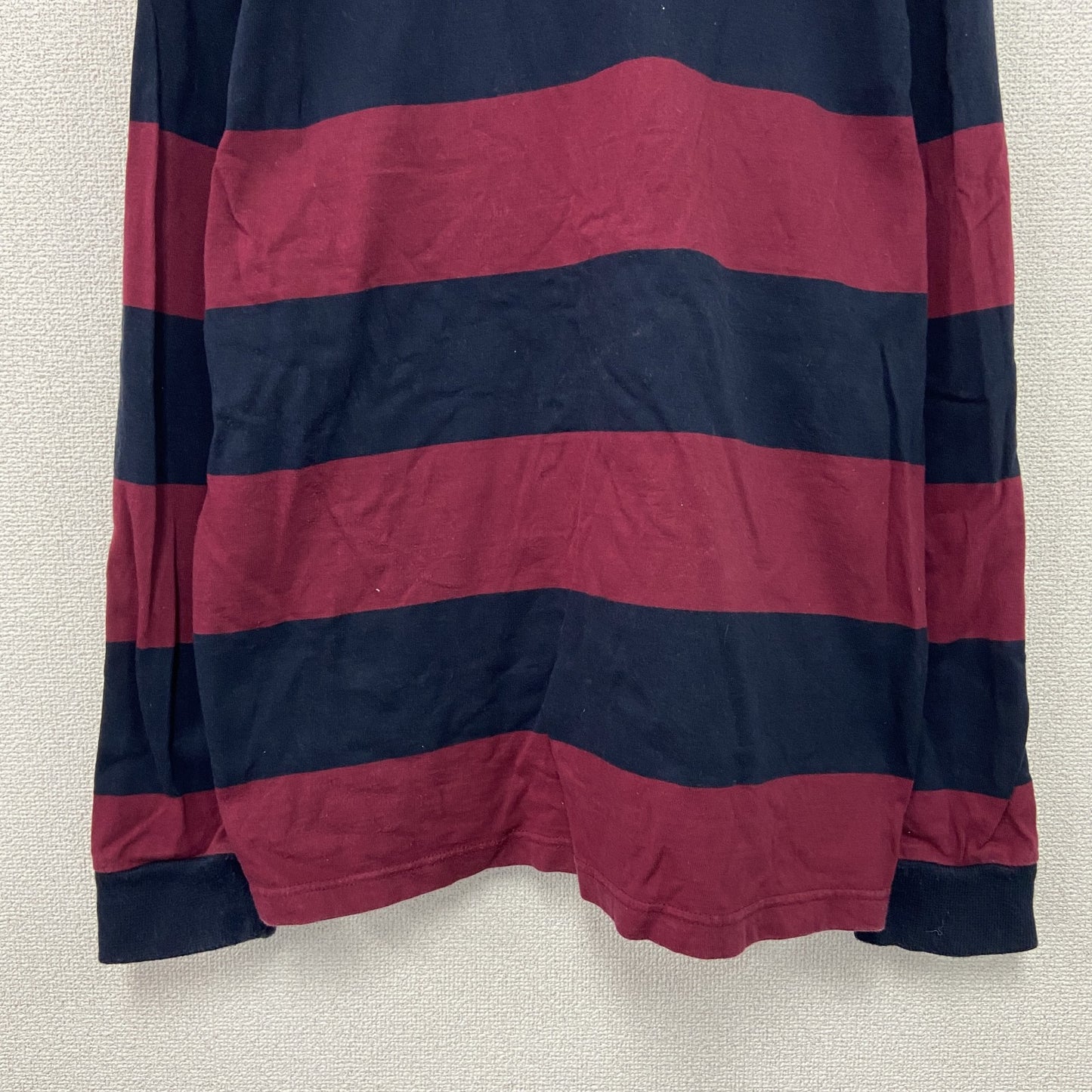 Canterbury　カンタベリー　ラガーシャツ　長袖ポロシャツ　ボーダー　エンジ　紺　ネイビー　3XLサイズ