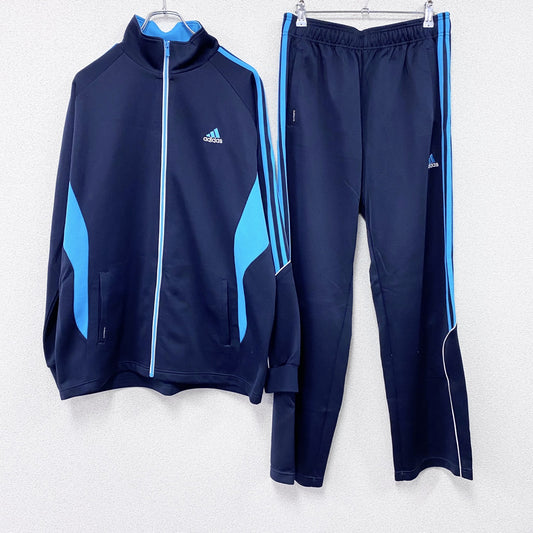 adidas　アディダス　ジャージセットアップ　トラックジャケット　トラックパンツ　ネイビー　Oサイズ