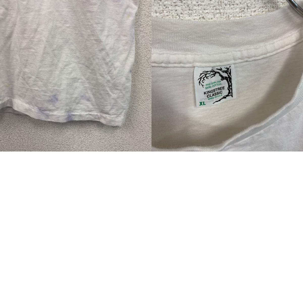 90s　KINGSTREE CLASSIC　半袖プリントTシャツ　ヴィンテージ　白　ホワイト　XLサイズ