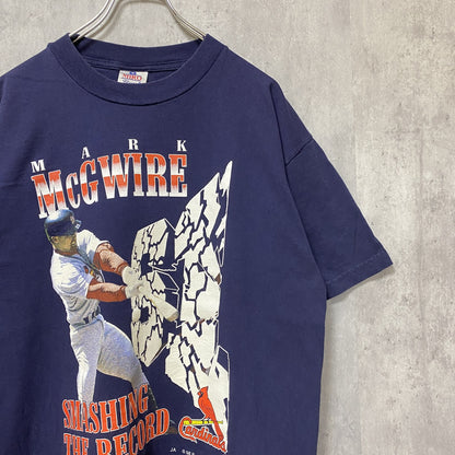 古着 used　90s　MIRO　MLB　マークマグワイア　カージナルス　1998　半袖プリントTシャツ　ネイビー　野球　Lサイズ