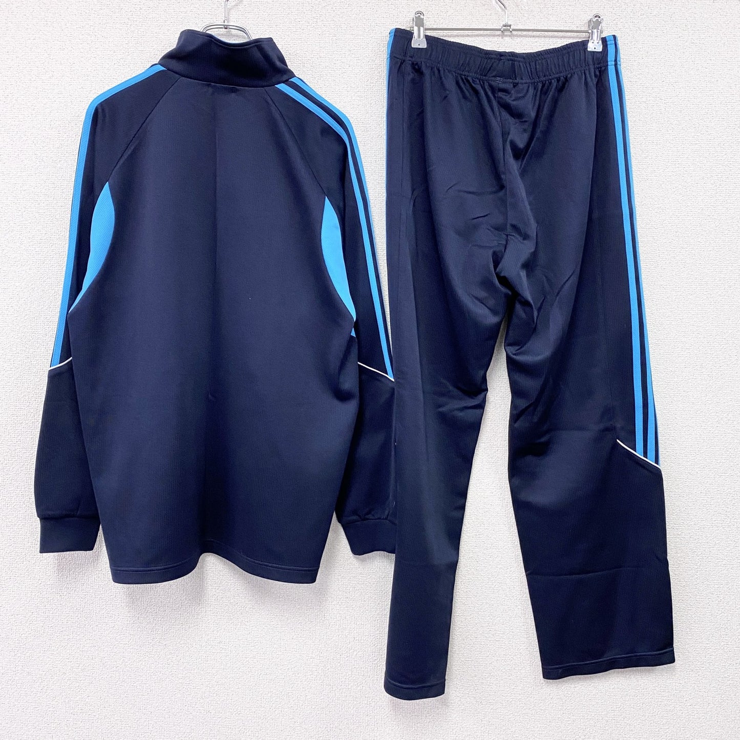 adidas　アディダス　ジャージセットアップ　トラックジャケット　トラックパンツ　ネイビー　Oサイズ