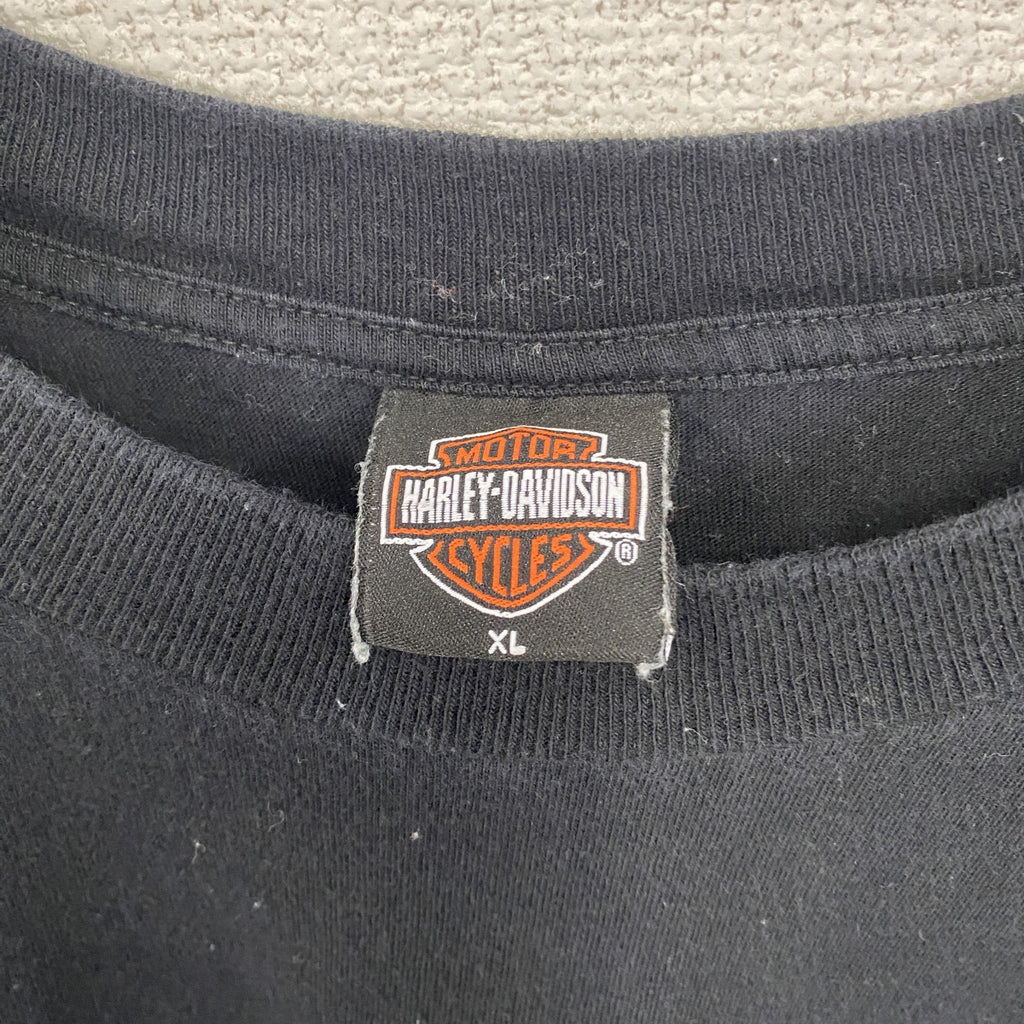 00s　HARLEY DAVIDSON　ハーレーダビッドソン　半袖両面プリントTシャツ　黒　ブラック　XLサイズ　