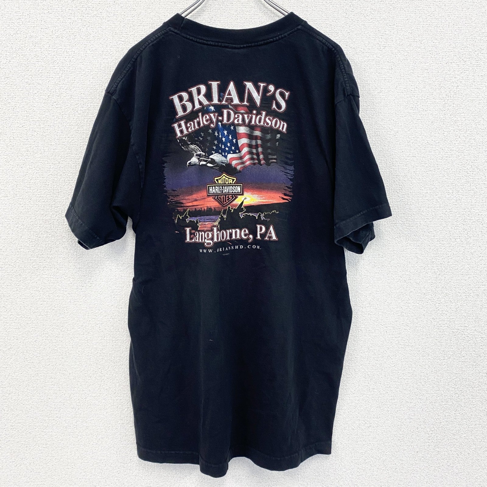 00s　HARLEY DAVIDSON　ハーレーダビッドソン　半袖両面プリントTシャツ　黒　ブラック　XLサイズ　