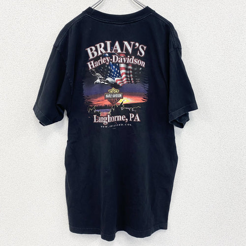 00s　HARLEY DAVIDSON　ハーレーダビッドソン　半袖両面プリントTシャツ　黒　ブラック　XLサイズ　