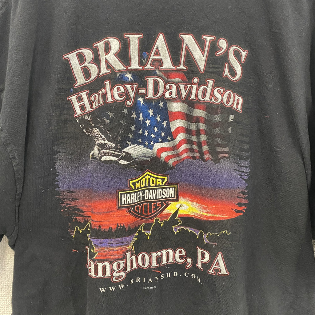 00s　HARLEY DAVIDSON　ハーレーダビッドソン　半袖両面プリントTシャツ　黒　ブラック　XLサイズ　