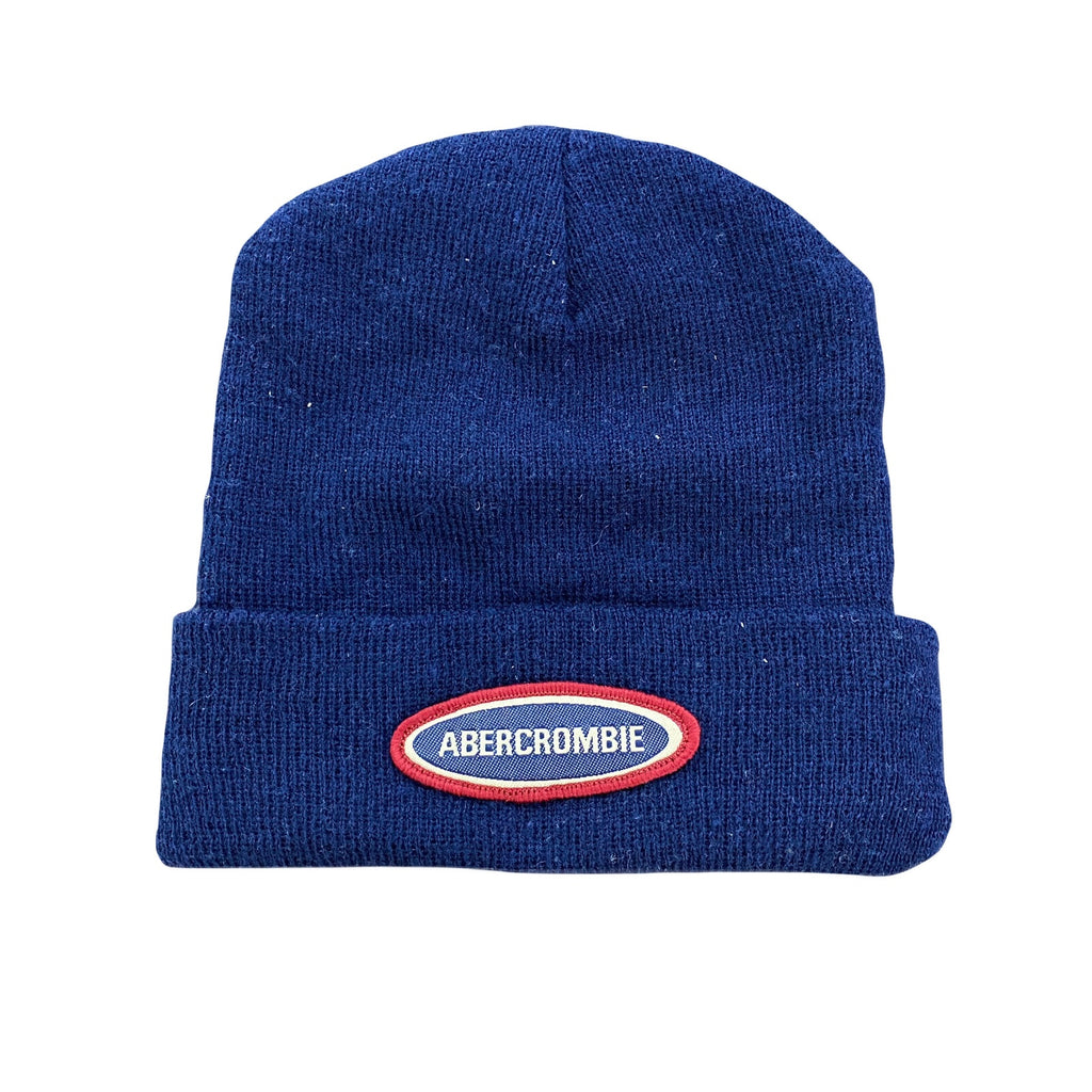 ～00s　Abercrombie＆Fitch　アバクロ　ビーニー/ニットキャップ　ニット帽　ネイビー　ワンサイズ　
