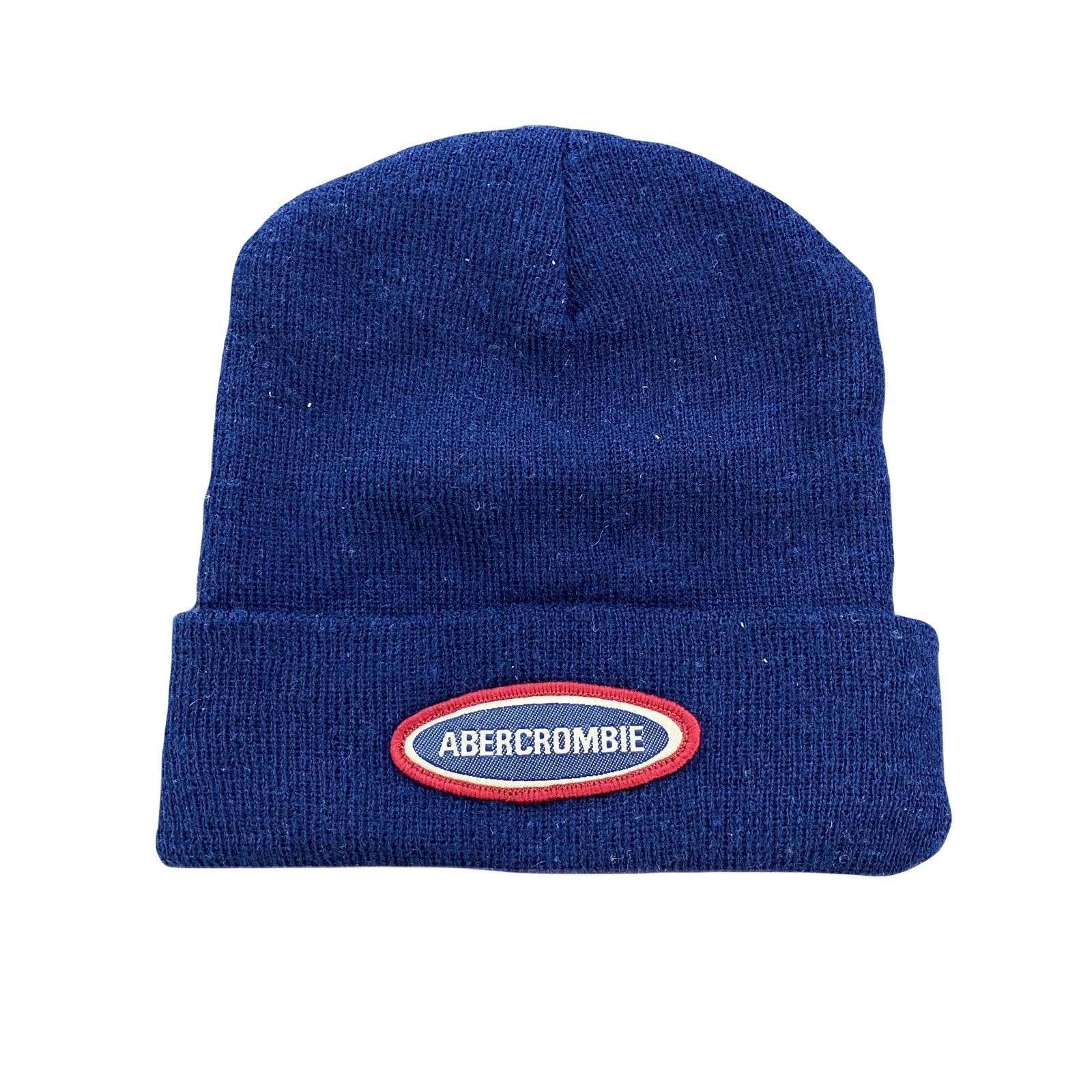 ～00s　Abercrombie＆Fitch　アバクロ　ビーニー/ニットキャップ　ニット帽　ネイビー　ワンサイズ　