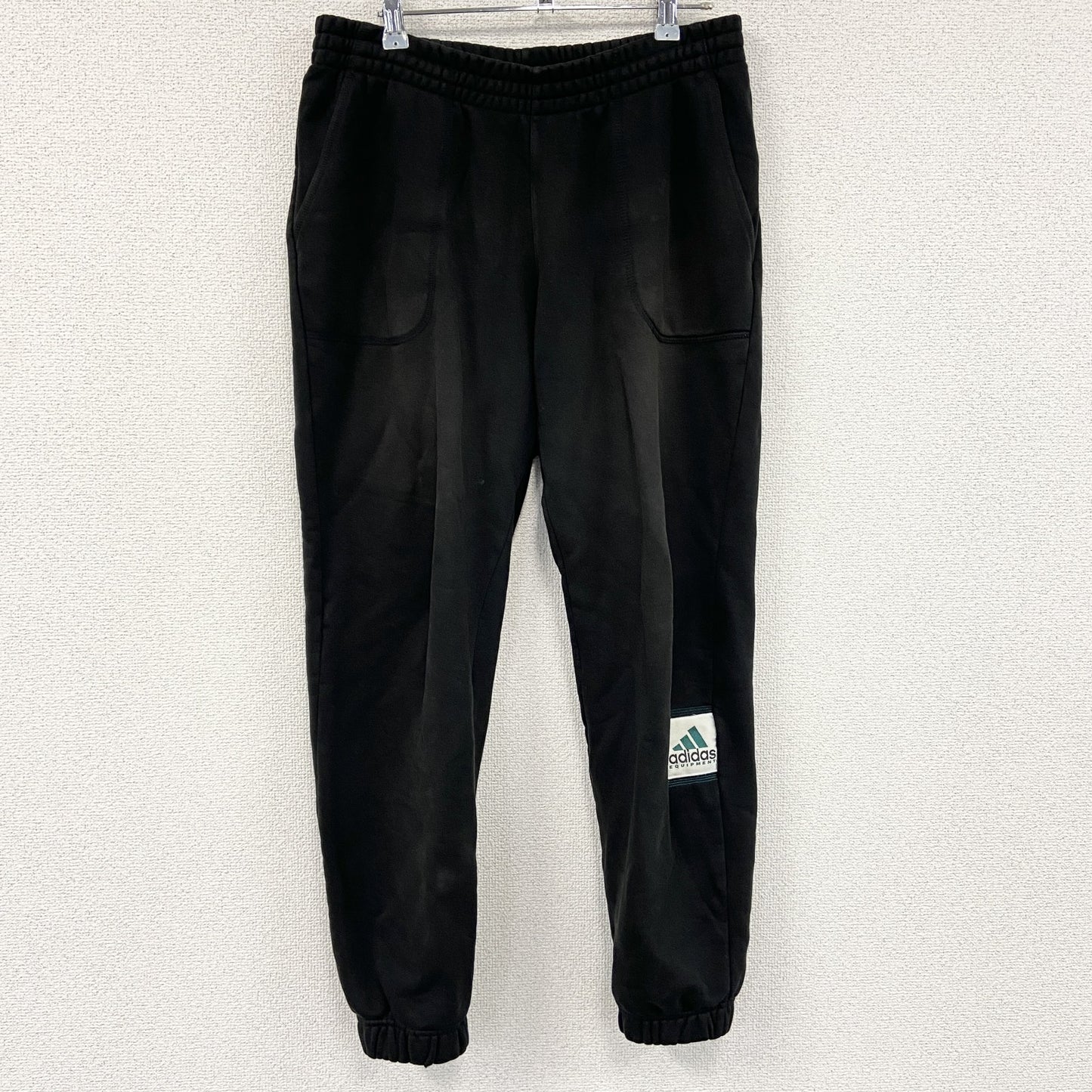 90s　adidas　アディダス　EQUIPMENT　エキップメント　スウェットパンツ　パフォーマンスロゴ　黒　ブラック　Lサイズ