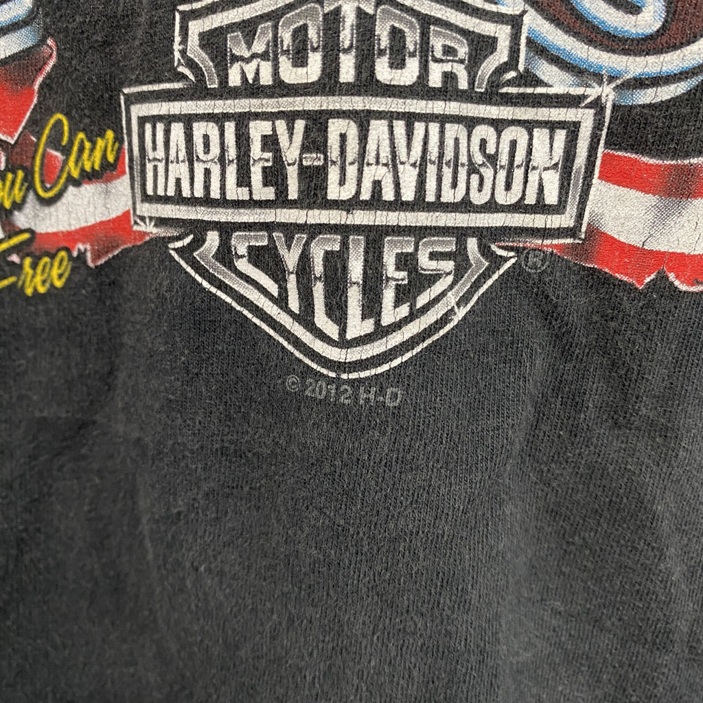 HARLEY DAVIDSON　ハーレーダビッドソン　半袖両面プリントTシャツ　黒　ブラック　2XLサイズ