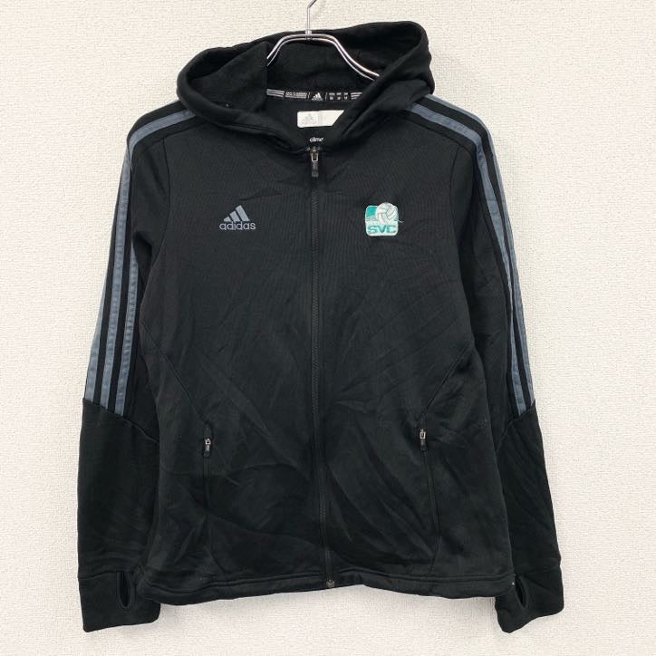 adidas　アディダス　フルジップトラックジャケット/ジャージ　黒　ブラック　Mサイズ