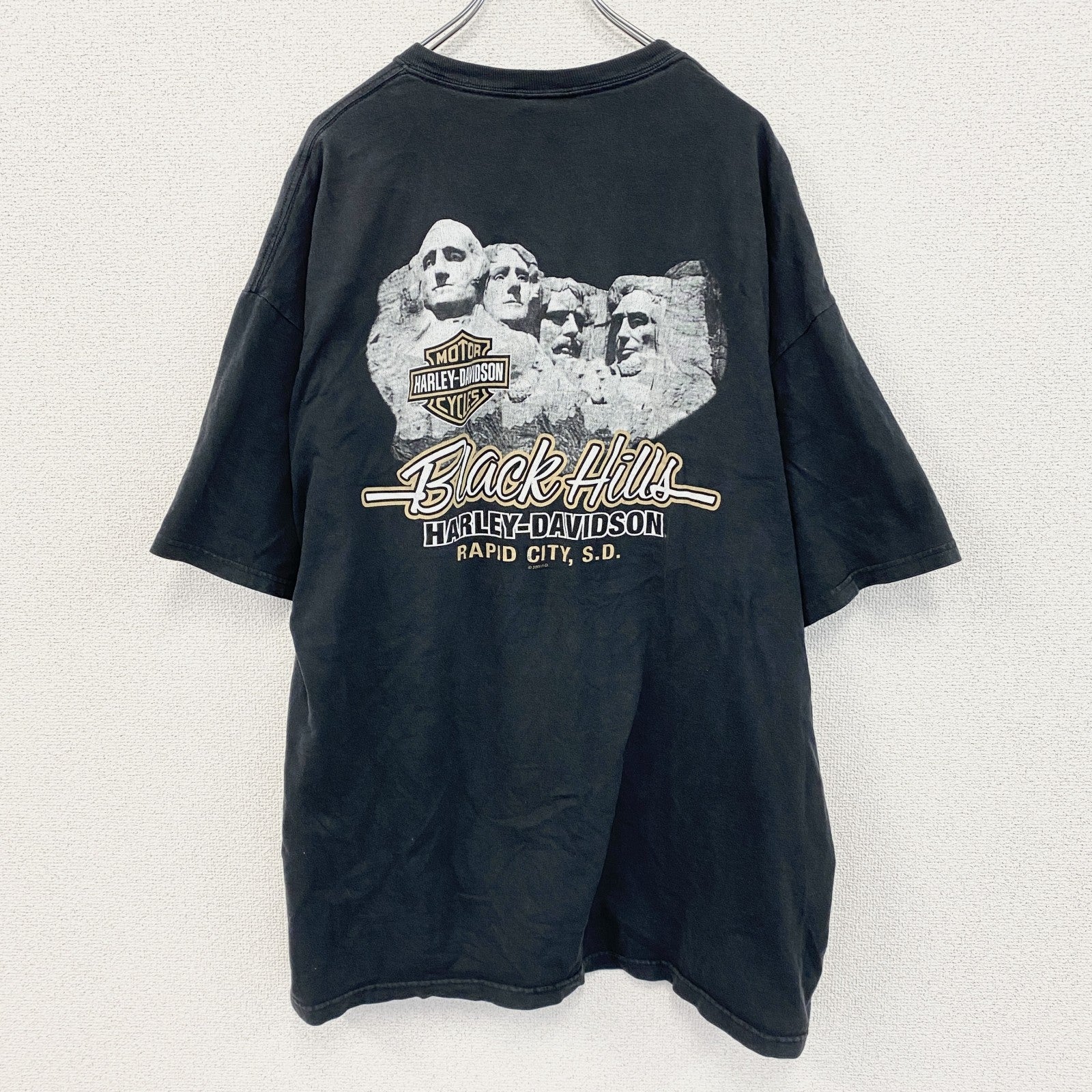 HARLEY DAVIDSON　ハーレーダビッドソン　半袖両面プリントTシャツ　黒　ブラック　2XLサイズ