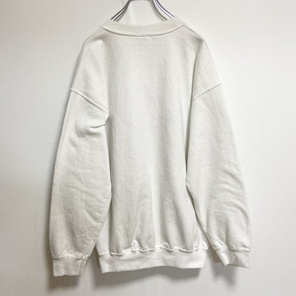 古着 used　00s　GILDAN　長袖刺繍デザインスウェット　トレーナー　Mardi Gras　白　ヴィンテージ　Lサイズ