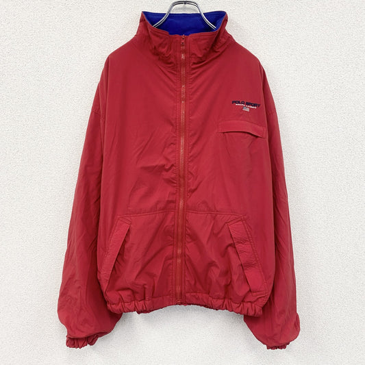90s　POLO SPORT　ポロスポーツ　ラルフローレン　ブルゾン/スイングトップ　赤　レッド　XLサイズ　