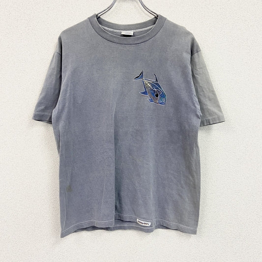 80s～　Crazy Shirts　半袖プリントTシャツ　シングルステッチ　スーベニア　ヴィンテージ　灰色　グレー　Mサイズ
