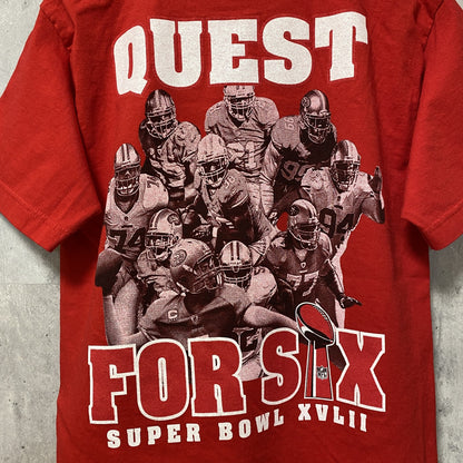 古着 used　NFL NFC　優勝記念　49ers　半袖プリントTシャツ　赤　アメフト　レトロデザイン　クルーネック　Sサイズ