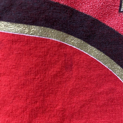 古着 used　NFL NFC　優勝記念　49ers　半袖プリントTシャツ　赤　アメフト　レトロデザイン　クルーネック　Sサイズ