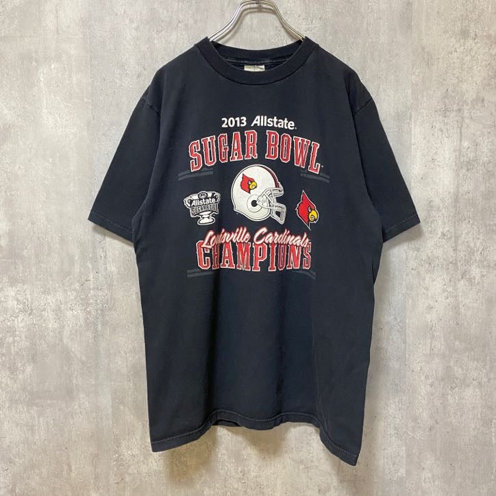 古着 used　SUGAR BOWL シュガーボウル　半袖プリントTシャツ　カレッジフットボール　アメフト　黒　ブラック　Lサイズ