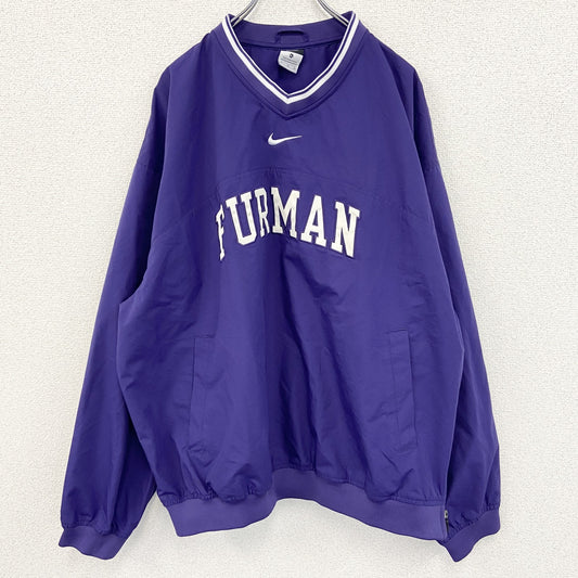 NIKE　ナイキ　ナイロンジャケット　プルオーバー　カレッジ　紫　パープル　XLサイズ