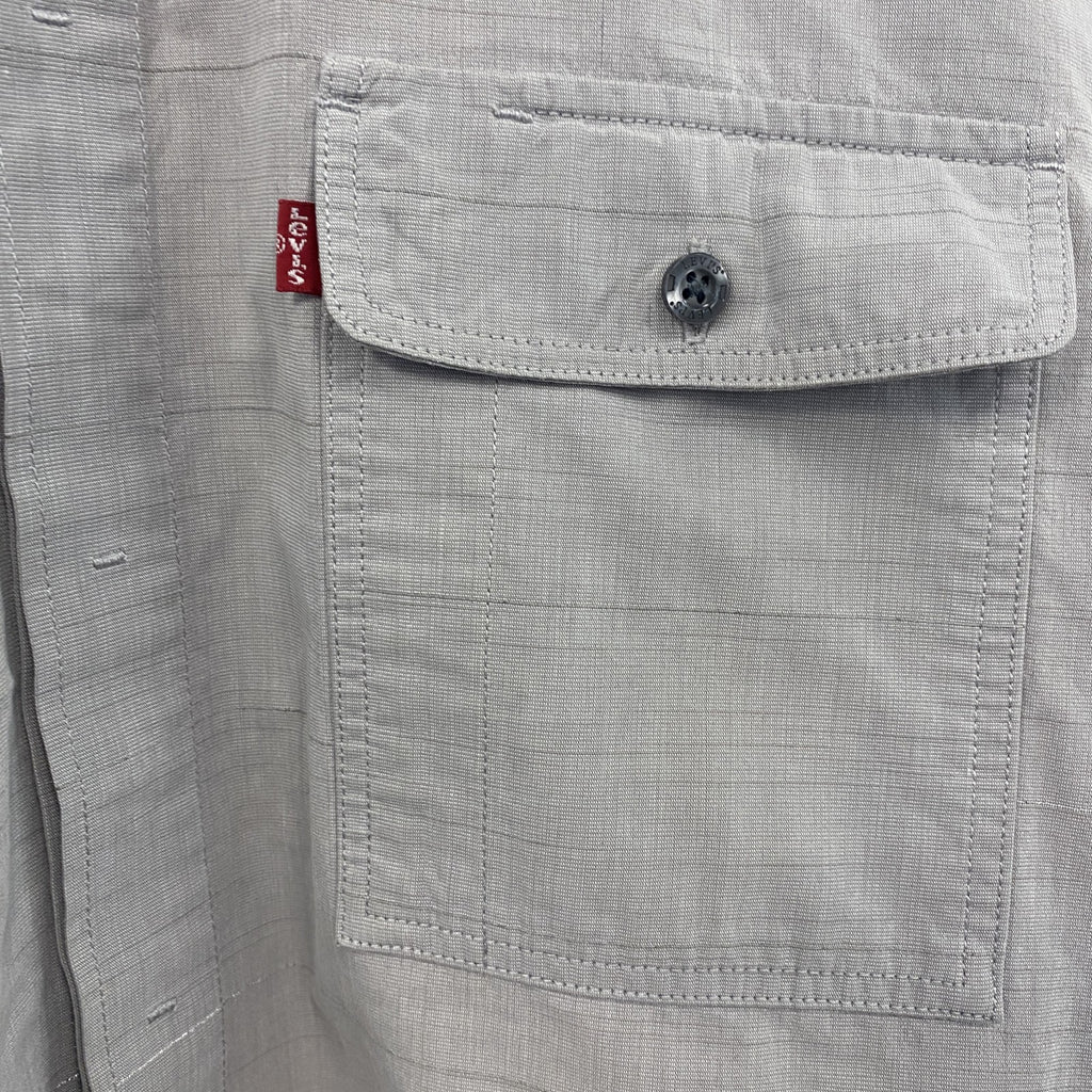 Levi’s　リーバイス　長袖シャツ　フラップポケット　比翼仕立て　無地　灰色　グレー　XLサイズ