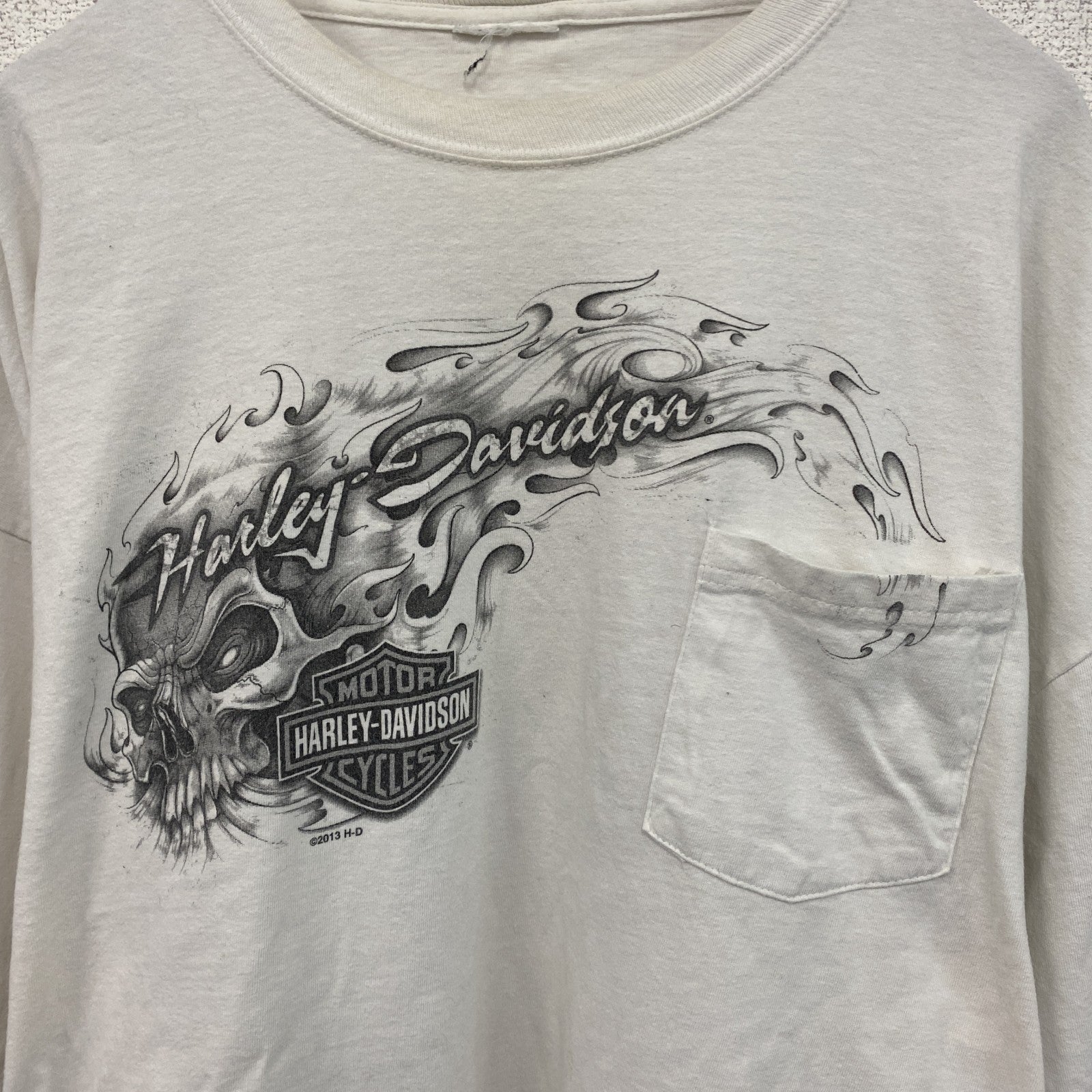 HARLEY DAVIDSON　ハーレーダビッドソン　長袖プリントTシャツ　白　ホワイト