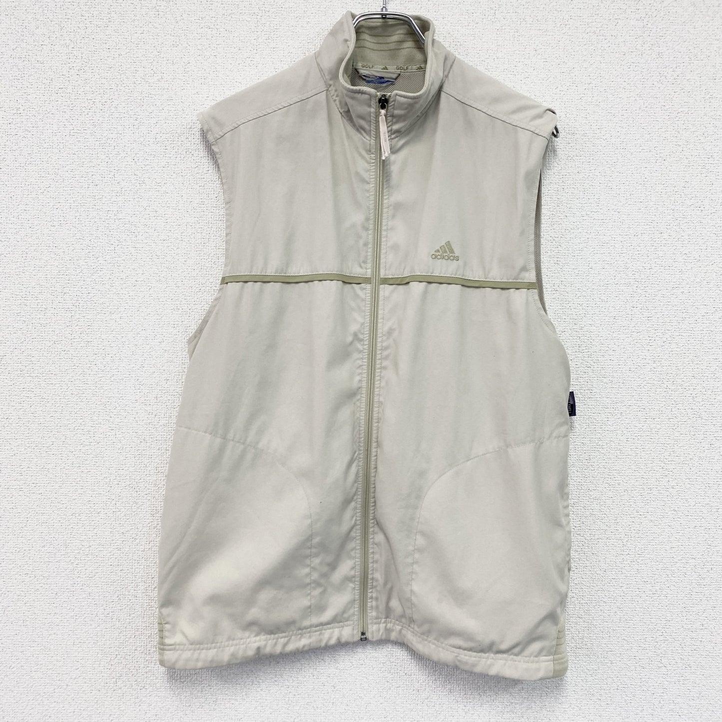 adidas　アディダス　フルジップベスト　ゴルフ　ベージュ