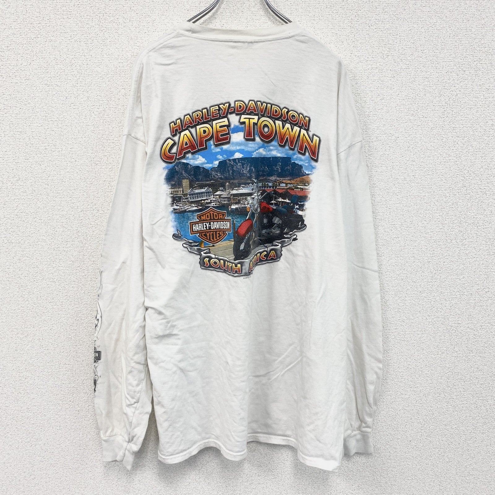 HARLEY DAVIDSON　ハーレーダビッドソン　長袖プリントTシャツ　白　ホワイト