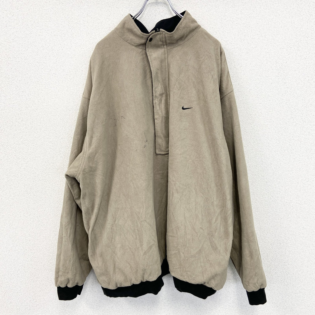 NIKE GOLF　ナイキゴルフ　ハーフジップリバーシブルブルゾン　黒　ブラック　ベージュ　2XLサイズ