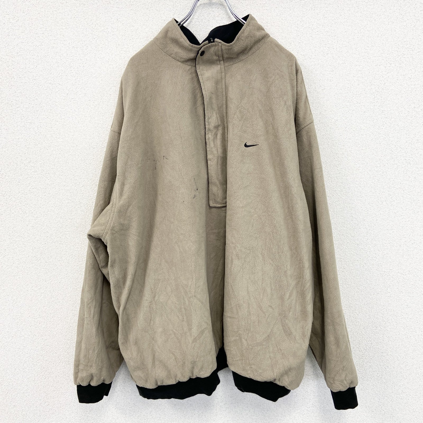 NIKE GOLF　ナイキゴルフ　ハーフジップリバーシブルブルゾン　黒　ブラック　ベージュ　2XLサイズ