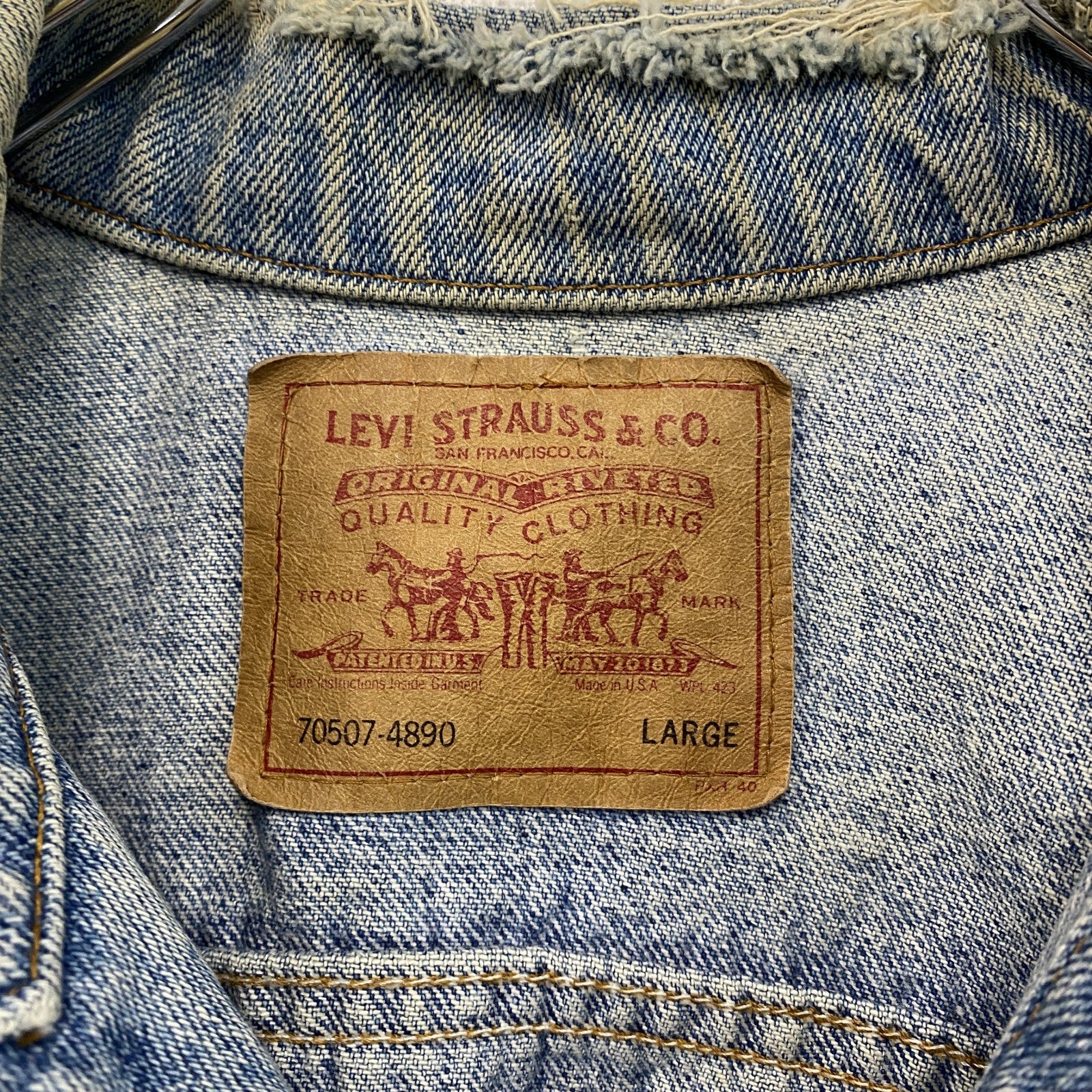 ～90s　Levi's　リーバイス　70507　デニムジャケット/Gジャン　ヴィンテージ　インディゴ　Lサイズ