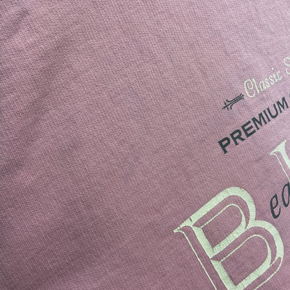 古着 used  B.U.M． 長袖プリントスウェット　トレーナー　レトロデザイン　ビックシルエット　ピンク　Mサイズ