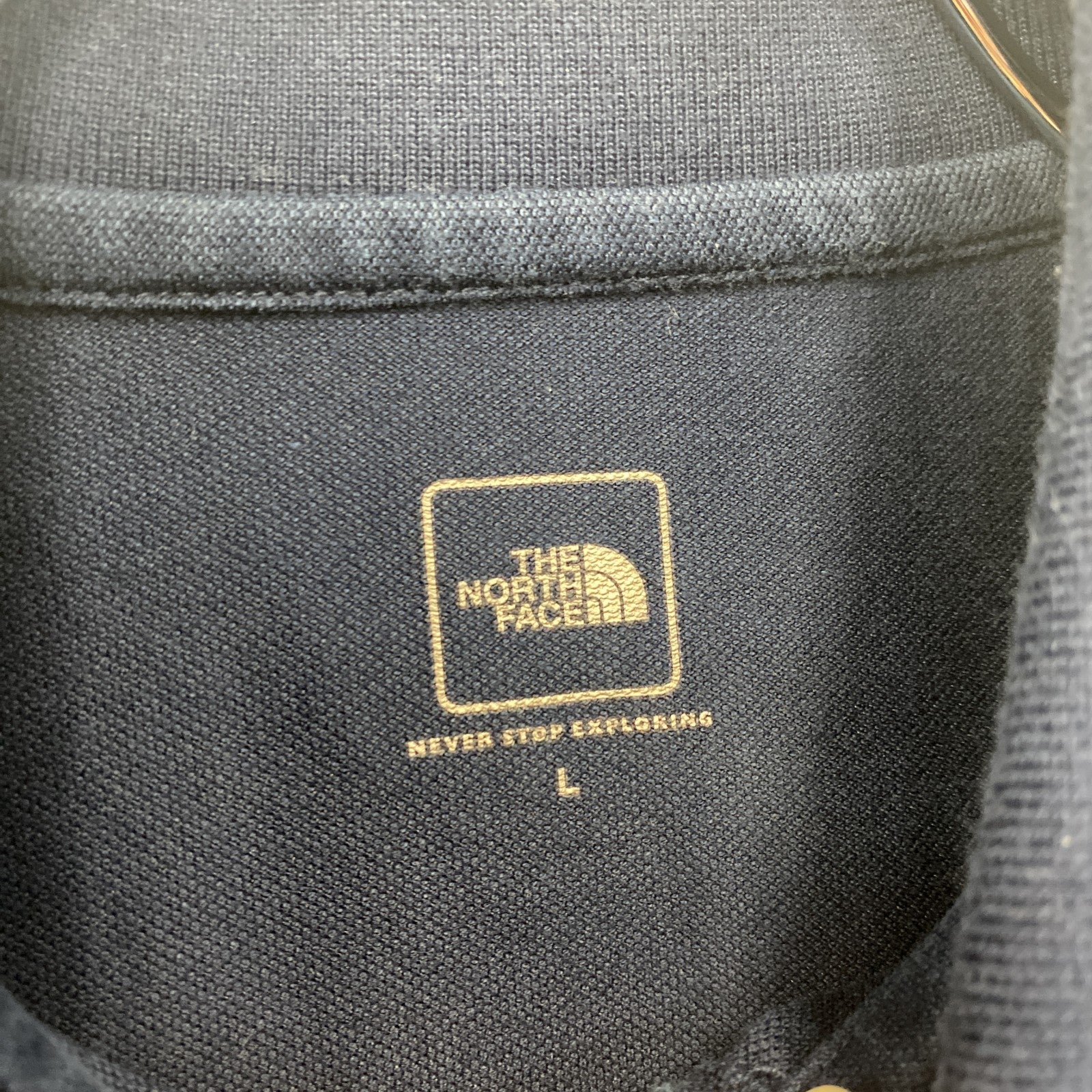 THE NORTH FACE　ザ・ノースフェイス　半袖ポロシャツ　刺繍ロゴ　紺　ネイビー　Lサイズ