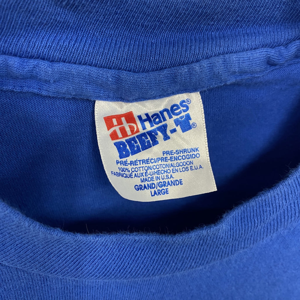 90s　Hanes　ヘインズ　長袖Tシャツ　ヴィンテージ　トライアスロン　青　ブルー　Lサイズ