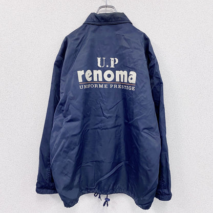 90s　U.P renoma　ユーピーレノマ　コーチジャケット　デカロゴ　ヴィンテージ　紺　ネイビー　Lサイズ