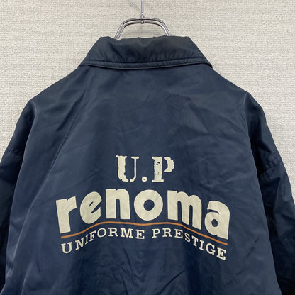 90s　U.P renoma　ユーピーレノマ　コーチジャケット　デカロゴ　ヴィンテージ　紺　ネイビー　Lサイズ