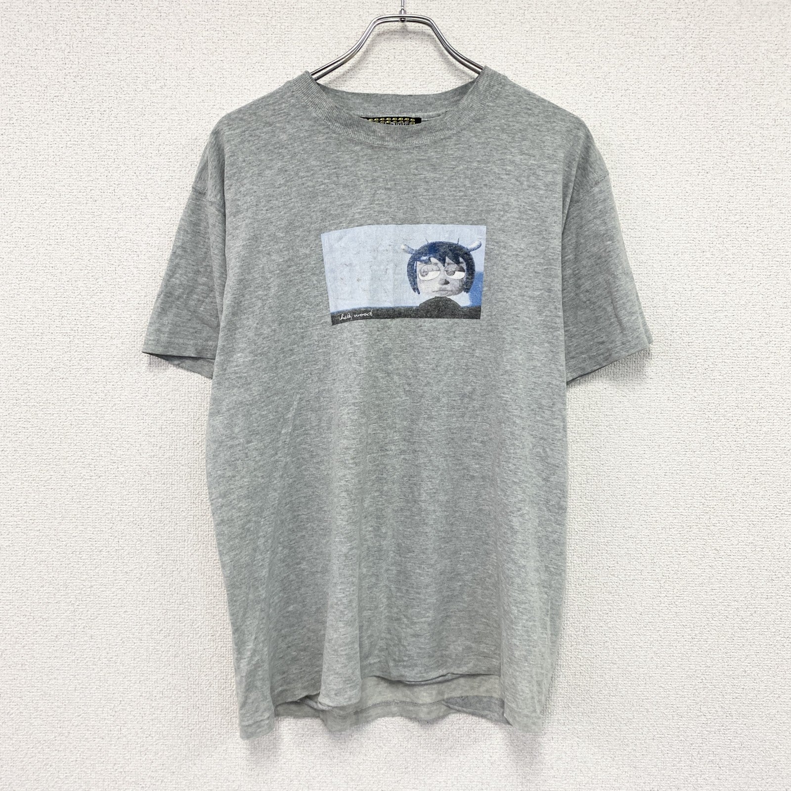 ANGEL BIOtEK　半袖プリントTシャツ　グレー　Lサイズ