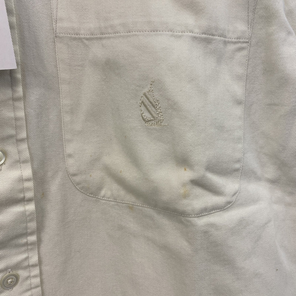 90s　NAUTICA　ノーティカ　長袖ボタンダウンシャツ　デッドストック　ヴィンテージ　アイボリー　Sサイズ