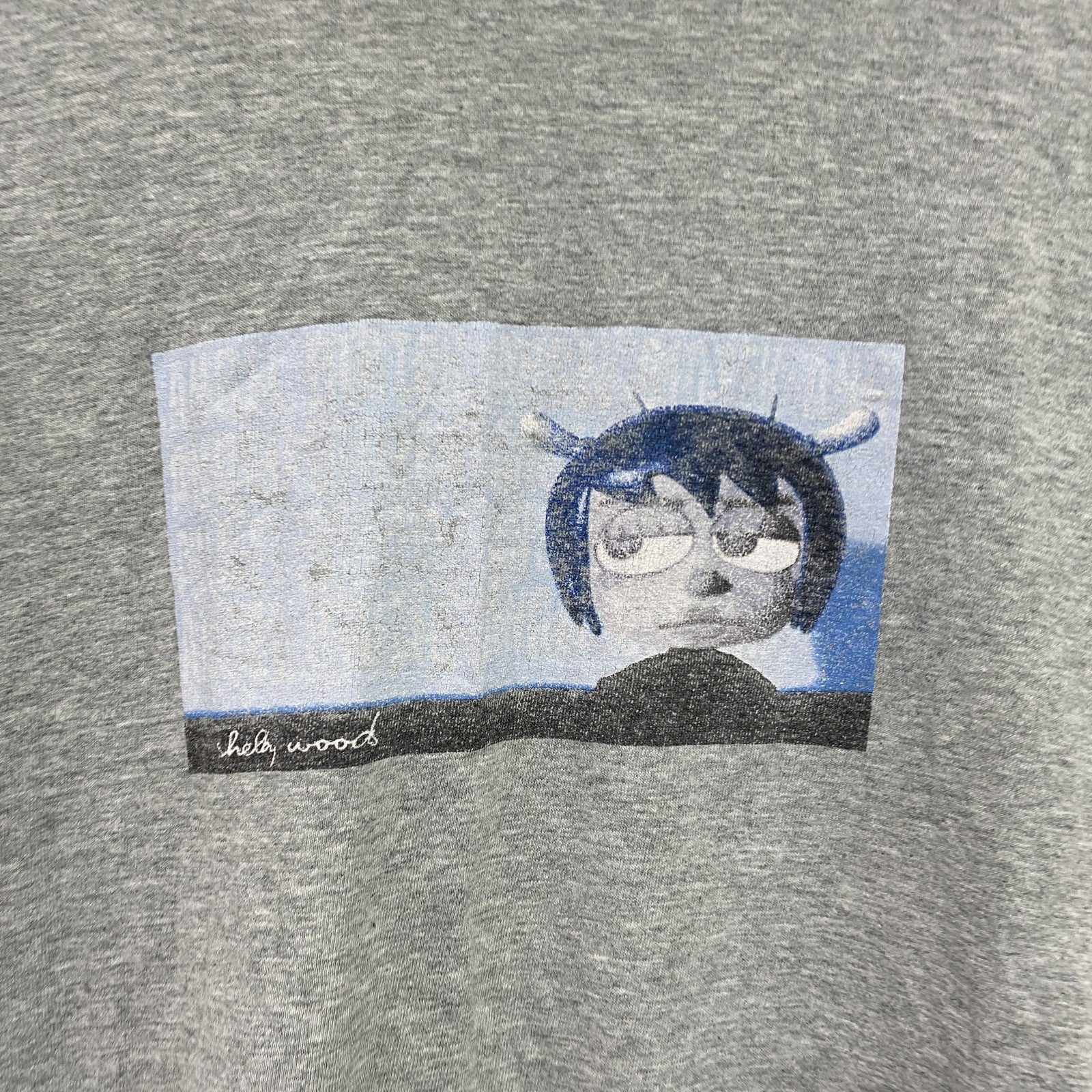 ANGEL BIOtEK　半袖プリントTシャツ　グレー　Lサイズ
