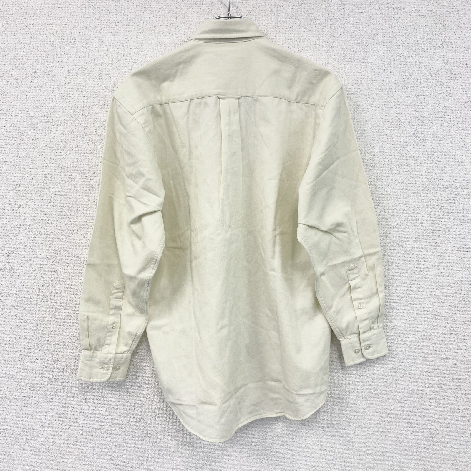 90s　NAUTICA　ノーティカ　長袖ボタンダウンシャツ　デッドストック　ヴィンテージ　アイボリー　Sサイズ