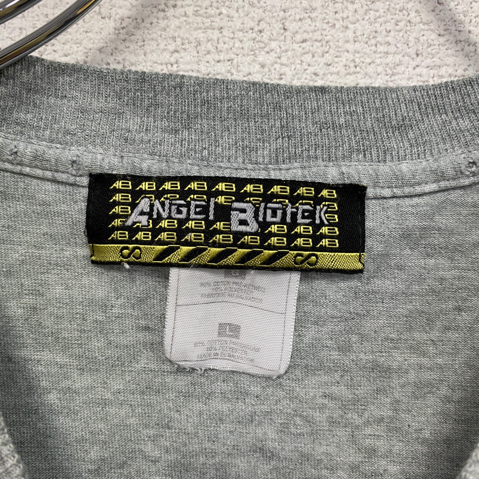 ANGEL BIOtEK　半袖プリントTシャツ　グレー　Lサイズ