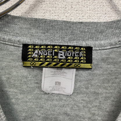 ANGEL BIOtEK　半袖プリントTシャツ　グレー　Lサイズ