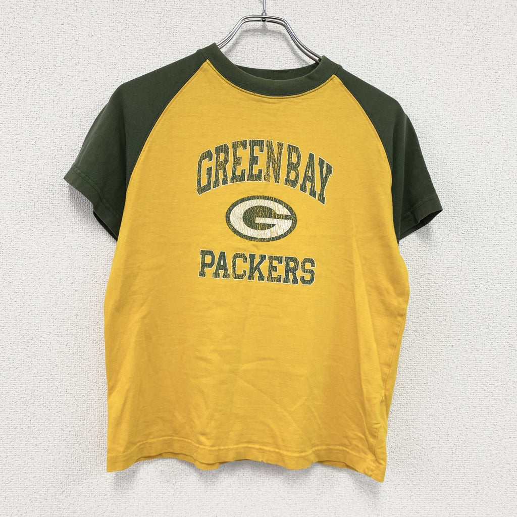 NFL　グリーンベイ・パッカーズ　半袖プリントTシャツ　ラグラン　黄色　イエロー　Mサイズ
